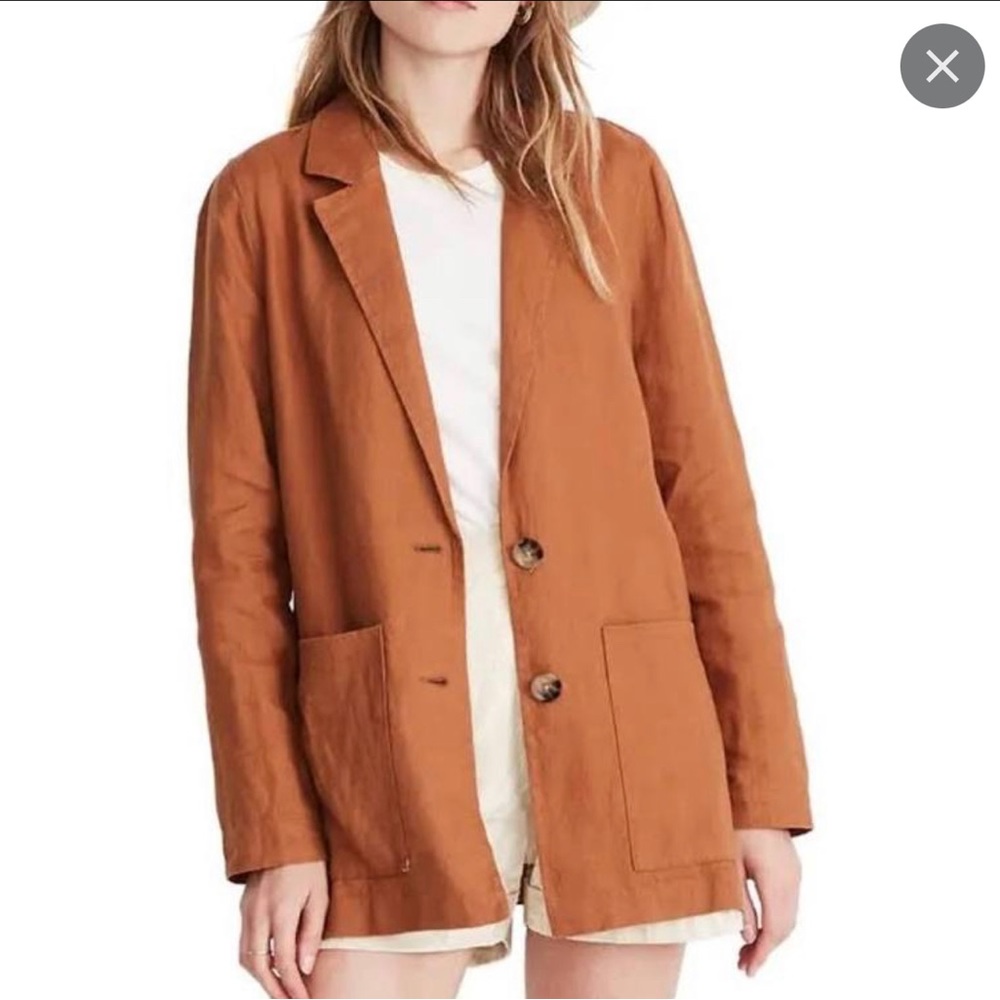 Madewell Linen Dorset Blazer - Warm Hickory - XL